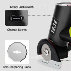 SEESE Cordless Rechargeable Electric Scissors – Portable Cutter for Fabric, Cardboard, Carpet & Leather Sewing Supplies Crafts Sewing Tools Gift for Thanksgiving,Christmas,New Year