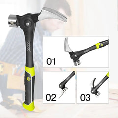 SEESE 16oz Claw Hammer with Magnetic Nail Starter,Indexing Rip Claw,Forged Steel Head,Shock-Absorbing TPR Grip,Heavy Duty Framing & DIY Tool Gift for Thanksgiving,Christmas,New Year