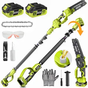 SEESE Cordless 2-in-1 Grass Shear & Shrub Trimmer, Handheld Electric Hedge Trimmer, 2*21V Batteries,Lightweight for Lawn Hedge Garden Yard Maintenance fathersdaygift