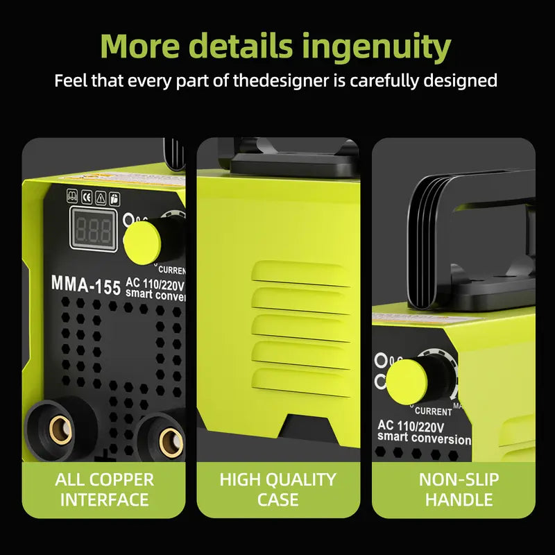 SEESE 155Amp MINI Portable Welding Machine, Stick Welder, AC 110/220V smart conversion, LED Display Digital Welder, Portable MMA Arc Welder Gift for Thanksgiving,Christmas,New Year