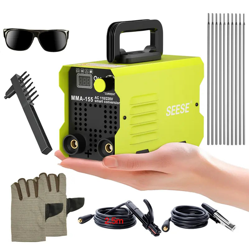 SEESE 155Amp MINI Portable Welding Machine, Stick Welder, AC 110/220V smart conversion, LED Display Digital Welder, Portable MMA Arc Welder Gift for Thanksgiving,Christmas,New Year